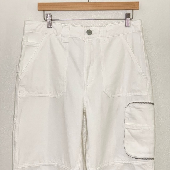 AllSaints Florence Cargo Jogger Pants Organic Twill Cotton Chalk White 8 - Picture 6 of 16